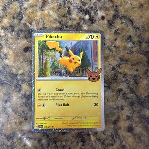 Pikachu Pokemon card new .
